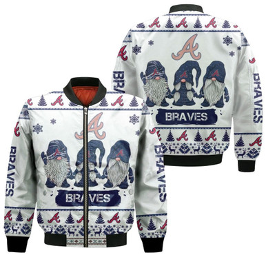 Christmas Gnomes Atlanta Braves Ugly Sweatshirt Christmas 3D Bomber Jacket