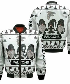 Christmas Gnomes Atlanta Falcons Ugly Sweatshirt Christmas 3D Bomber Jacket Model 1214