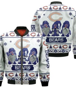 Christmas Gnomes Chicago Bears Ugly Sweatshirt Christmas 3D Bomber Jacket