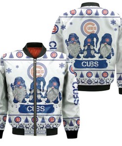 Christmas Gnomes Chicago Cubs Ugly Sweatshirt Christmas 3D Bomber Jacket