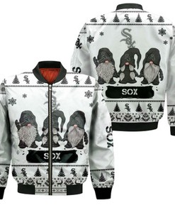 Christmas Gnomes Chicago White Sox Ugly Sweatshirt Christmas 3D Bomber Jacket