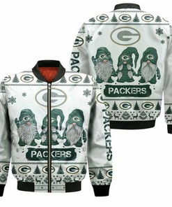 Christmas Gnomes Green Bay Packers Ugly Sweatshirt Christmas 3D Bomber Jacket Model 1276