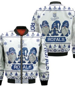 Christmas Gnomes Kansas City Royals Ugly Sweatshirt Christmas 3D Bomber Jacket