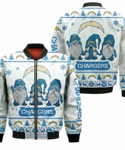 Christmas Gnomes Los Angeles Chargers Ugly Sweatshirt Christmas 3D Bomber Jacket Model 1290