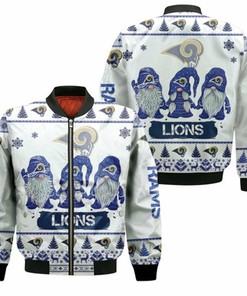 Christmas Gnomes Los Angeles Rams Ugly Sweatshirt Christmas 3D Bomber Jacket Model 1294