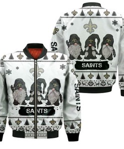 Christmas Gnomes New Orleans Saints Ugly Sweatshirt Christmas 3D Bomber Jacket