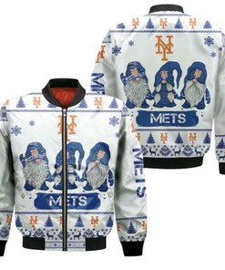 Christmas Gnomes New York Mets Ugly Sweatshirt Christmas 3D Bomber Jacket