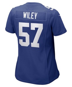 Chuck Wiley New York Giants Women's Game Player Jersey - Royal