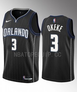 Chuma Okeke 3 2022-23 Orlando Magic Black City Edition Men Jersey Swingman