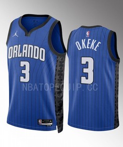 Chuma Okeke 3 2022-23 Orlando Magic Blue Statement Edition Jersey Swingman