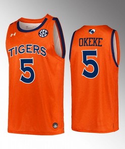 Chuma Okeke 5 Auburn Tigers Orange Jersey College Basketball