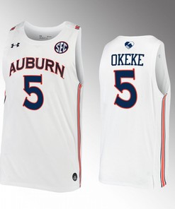 Chuma Okeke 5 Auburn Tigers White Jersey College Basketball