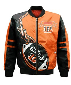 Cincinnati Bearcats Bomber Jacket Flame Ball - NCAA