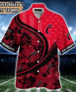 Cincinnati Bearcats NCAA US Flag Flower Hawaii Shirt For Fans