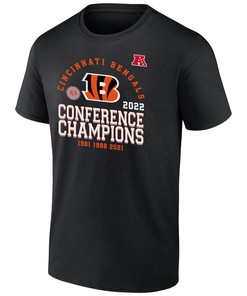 Cincinnati Bengals 2022 Four-Time AFC Conference Champions T-Shirt - Black