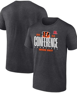 Cincinnati Bengals AFC Conference Champions Who Dey T-Shirt - Charcoal