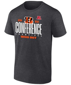 Cincinnati Bengals AFC Conference Champions Who Dey T-Shirt - Charcoal