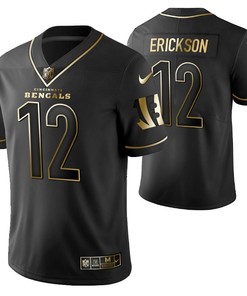 Cincinnati Bengals Alex Erickson 12 2021 Nfl Golden Brandedition Black Jersey Gift For Bengals Fans