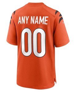 Cincinnati Bengals Alternate Game Custom 00 Jersey - Orange