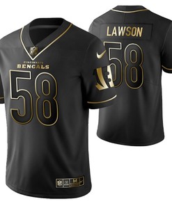 Cincinnati Bengals Carl Lawson 58 2021 Nfl Golden Brandedition Black Jersey Gift For Bengals Fans