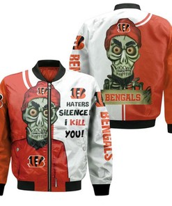 Cincinnati Bengals Haters I Kill You 3D Bomber Jacket Model 1392