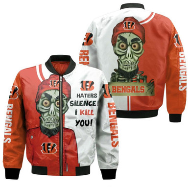 Cincinnati Bengals Haters I Kill You 3D Bomber Jacket Model 1392
