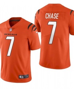 Cincinnati Bengals Jamarr Chase #7 2021 Draft Nfl Orange Jersey For Fans