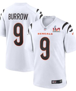 Cincinnati Bengals Joe Burrow 9 2022 Nfl Superbowl Lvi Match White Jersey Gift For Bengals Fans