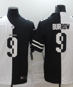 Cincinnati Bengals Joe Burrow #9 Nfl 2020 Black And White Jersey