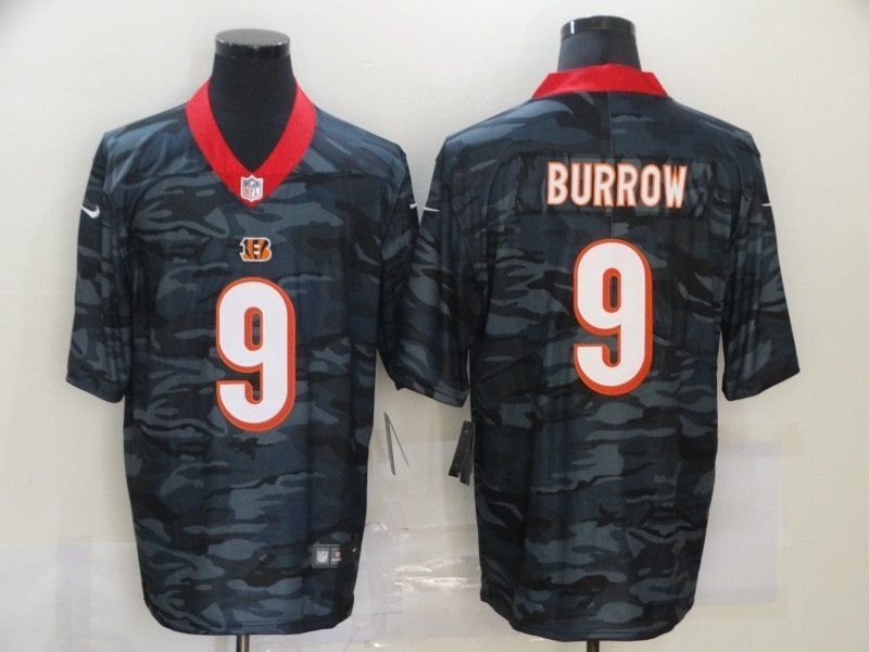 Cincinnati Bengals Joe Burrow #9 Nfl 2020 Camo Black Jersey