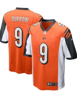 Cincinnati Bengals Joe Burrow #9 Nfl 2020 Orange Jersey