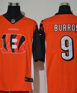Cincinnati Bengals Joe Burrow #9 Nfl 2020 Orange Jersey