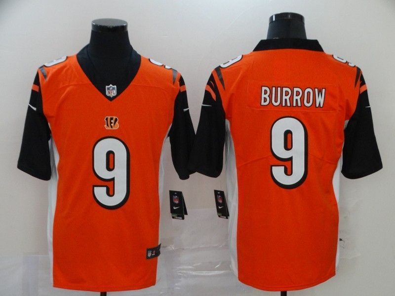 Cincinnati Bengals Joe Burrow #9 Nfl 2020 Orange Jersey Jersey