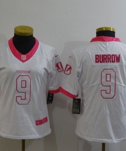 Cincinnati Bengals Joe Burrow #9 Nfl 2020 White Womens Jersey