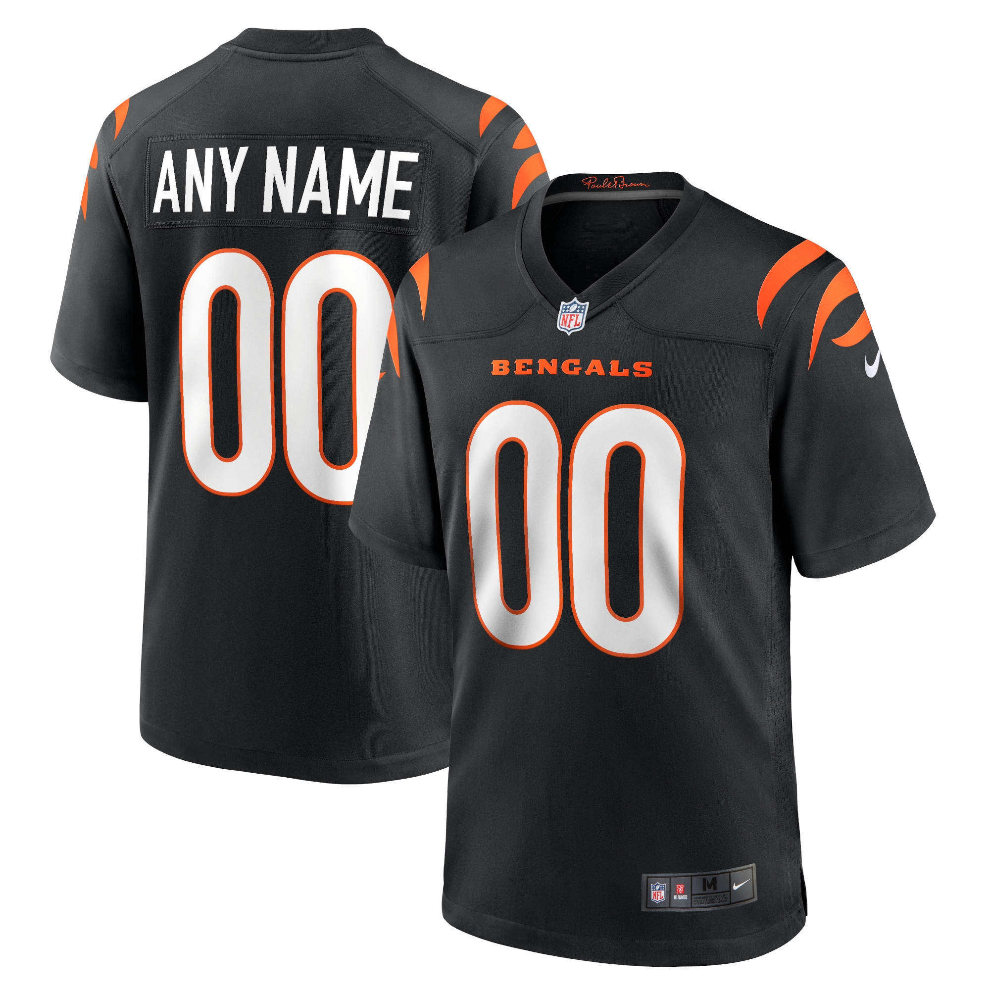 Cincinnati Bengals Logo Game Custom Jersey Black Custom Jerseys Nfl