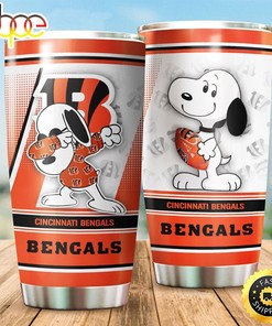Cincinnati Bengals NFL And Snoopy Football Teams Big Logo Gift For Fan Travel Tumbler