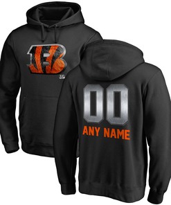 Cincinnati Bengals Nfl Pro Line By Branded Personalized Midnight Mascot Pullover Hoodie - Black