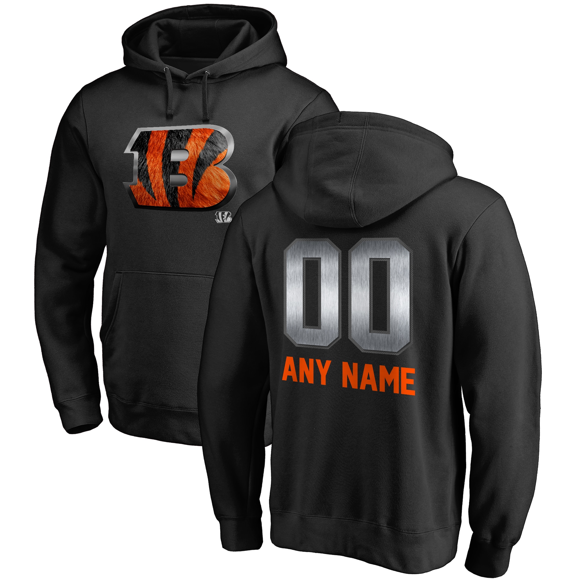Cincinnati Bengals Nfl Pro Line By Branded Personalized Midnight Mascot Pullover Hoodie - Black