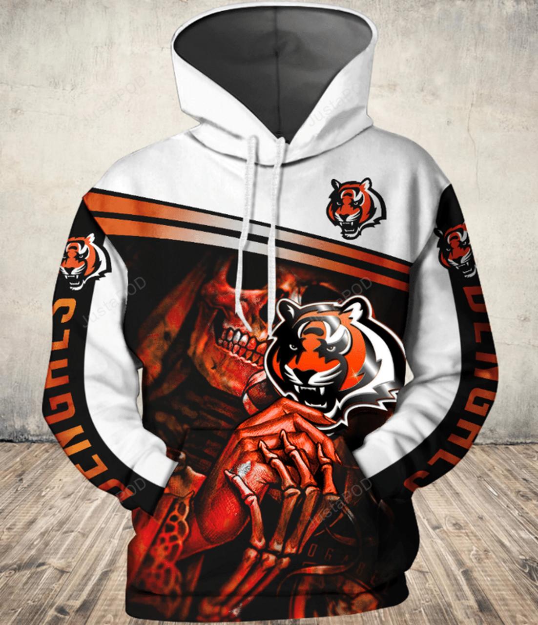 Cincinnati Bengals Skull 3D Hoodie Zip Hoodie