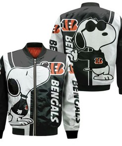 Cincinnati Bengals Snoopy Lover 3D Printed Bomber Jacket Model 1400