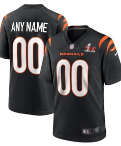 Cincinnati Bengals Super Bowl LVI Game Custom 00 Jersey - Black