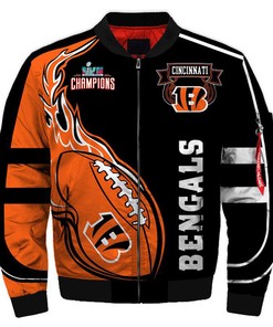 Cincinnati Bengals Super Bowl LVII Champions Black Orange Bomber Jacket