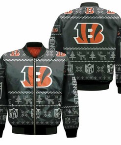 Cincinnati Bengals Ugly Sweatshirt Christmas 3D Bomber Jacket Model 1402