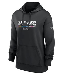 Cincinnati Bengals Women's 2022 NFL Crucial Catch Therma Performance Pullover Hoodie - Black