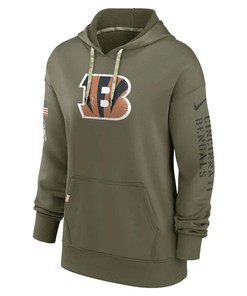 Cincinnati Bengals Women's 2022 Salute To Service Performance Pullover Hoodie - Olive