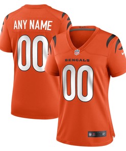 Cincinnati Bengals Womens Alternate Game Custom Jersey - Orange Custom Jerseys Nfl