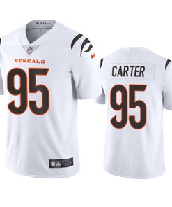 Cincinnati Bengals Zachary Carter 95 White Vapor Limited Jersey