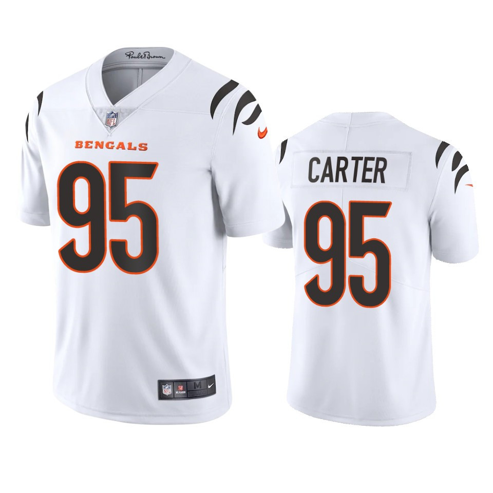 Cincinnati Bengals Zachary Carter 95 White Vapor Limited Jersey