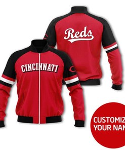 Cincinnati Reds #00 Personalized Red Jersey Style Gift With Custom Number Name For Reds Fans Bomber Jacket