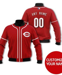 Cincinnati Reds #00 Personalized Red Jersey Style Gift With Custom Number Name For Reds Fans Bomber Jacket 900010947143